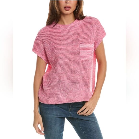 Fate Women's Pink Linen Blend Knit Top Size L - Picture 1 of 6